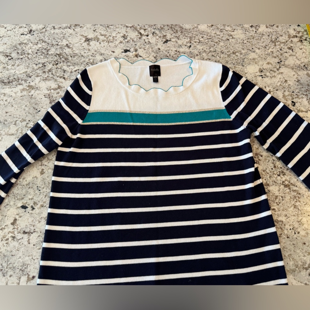 RAFAELLA striped, bell sleeve sweater;‎ MP, EUC - Picture 8 of 8